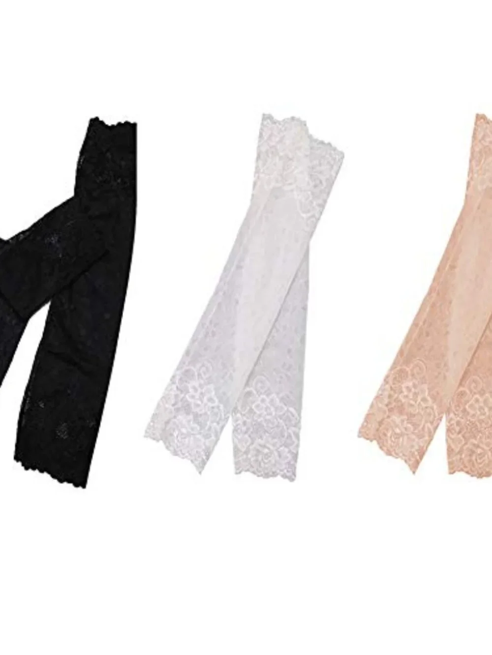 Lace Floral UV Protection Arm Sleeves 38cm Fingerless Over Elbow Stretchy